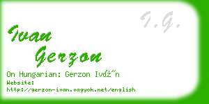 ivan gerzon business card